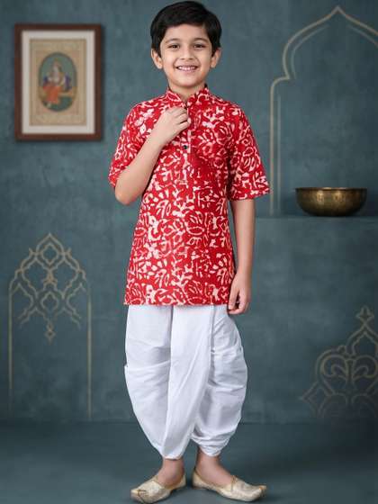 TAKE STYLE Boys Ethnic
                    Motifs Printed Regular Kurta with Dhoti Pants
