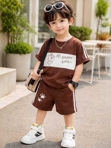 BAESD Boys Printed
                    T-shirt with Shorts