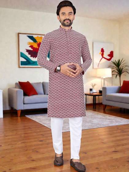 WELL TEX Men
                          Geometric Printed Kurta