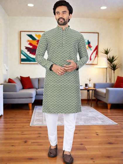 WELL TEX Men
                        Geometric Printed Kurta