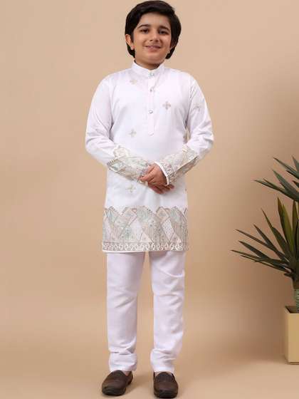 BT DEZINES Boys Ethnic
                    Motifs Embroidered Regular Thread Work Kurta with
                    Pyjamas