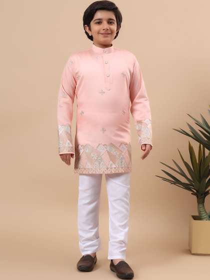 BT DEZINES Boys Ethnic
                    Motifs Embroidered Regular Thread Work Kurta with
                    Pyjamas