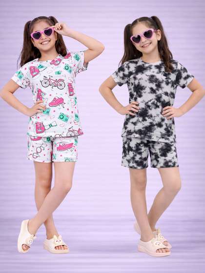 LITBABY Girls Printed
                    Short Sleeves Nightdress