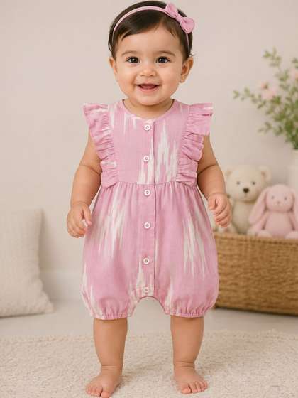 Nino Bambino Infant
                      Girls Printed Organic Cotton Rompers