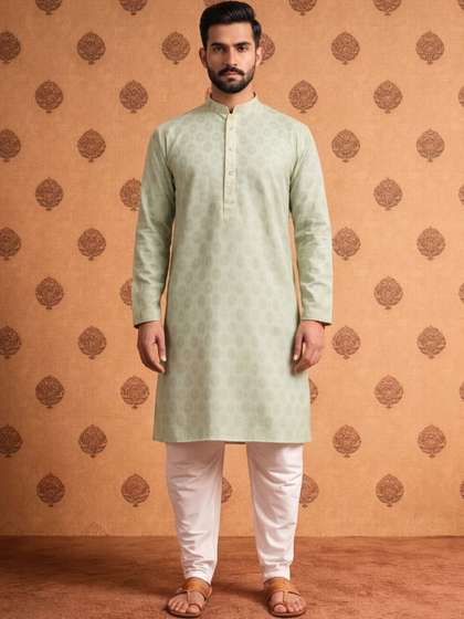 SOURAGYA Men
                          Thread Work Jacquard Kurta