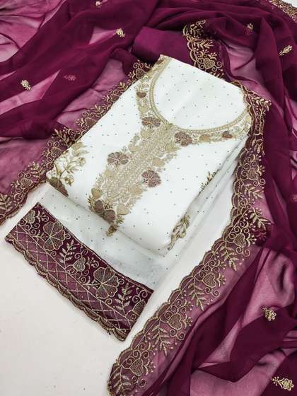 Rangtulika Ethnics
                        Embroidered Unstitched Dress Material