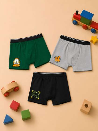 Button Bear Boys Pack of
                    3 Cotton Printed Trunks