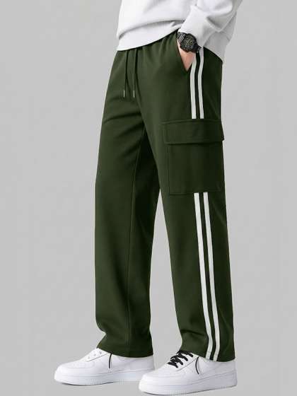 CHROVEL Men Relaxed
                        Fit Training Track Pants