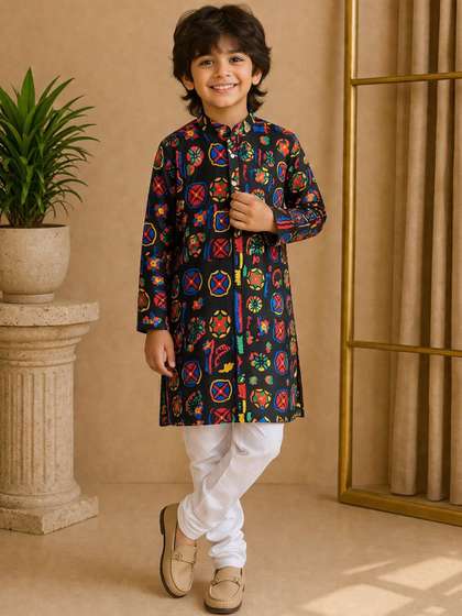 BAESD Boys Ethnic Motifs
                    Printed Regular Kurta with Pyjamas
