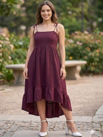 CORSICA Crepe Fit
                        & Flare Midi Dress