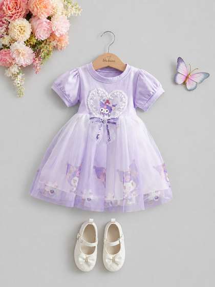 Sparklepop Girls Round
                    Neck Fit & Flare Dress