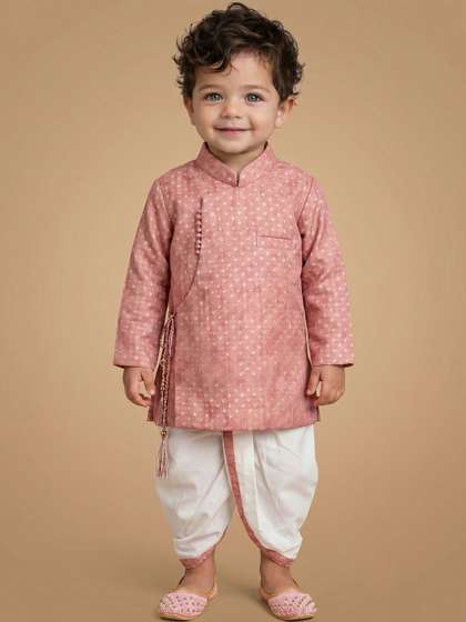 Ethniks Neu-Ron Boys
                      Ethnic Motifs Printed Angrakha Kurta with Dhoti
                      Pants