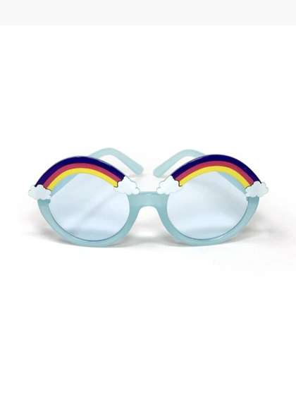RUGGINE Unisex Kids
                      Black Lens & Blue Round Sunglasses with