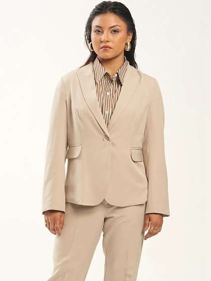 House Of
                        Professionals Notched Lapel Single-Breasted
                        Casual Blazers