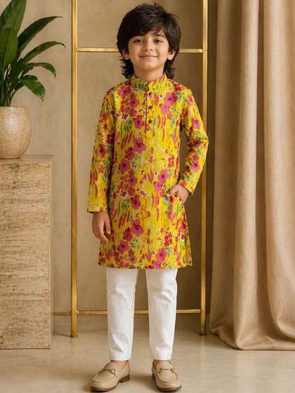 BAESD Boys Printed Kurta with Trousers