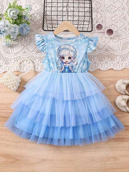 Pamberston Infant
                      Girls Fit & Flare Dress with Tiered Net Skirt