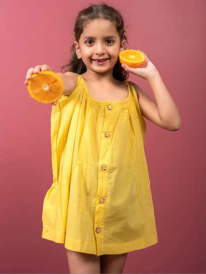 MAMARILL Infant Girls
                    Round Neck Pure Cotton A-Line Dress