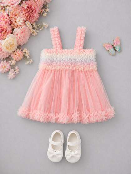 Sparklepop Girls
                      Shoulder Straps Ruffled Fit & Flare Midi
                      Dress