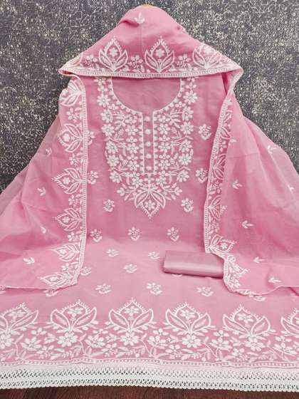 Rangtulika Ethnics
                          Embroidered Pure Cotton Unstitched Dress
                          Material