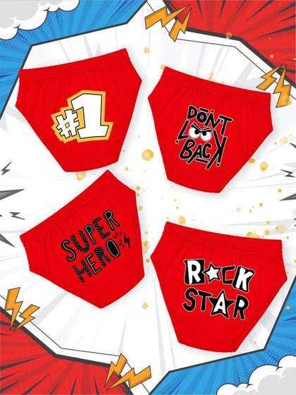 NUSYL Boys Pack of 4
                    Printed Cotton Basic Briefs