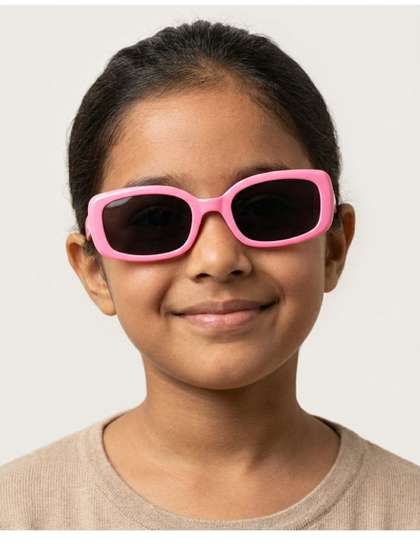 Biglilpeople Unisex Kids
                    Black Lens & Pink Rectangle Sunglasses with