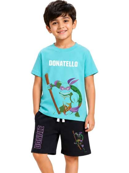 Button Bear Boys Printed
                    T-shirt with Shorts