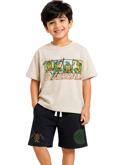 Button Bear Boys Printed
                    T-shirt with Shorts