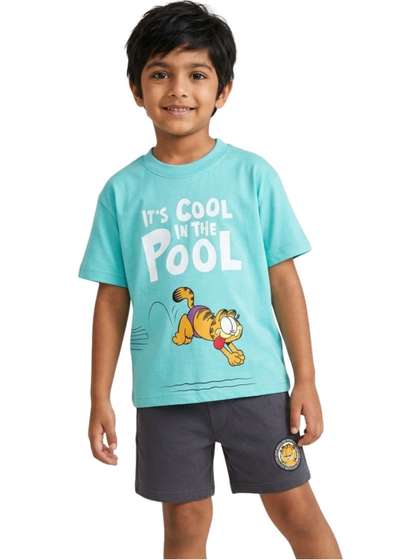 Button Bear Boys Printed
                    T-shirt with Shorts