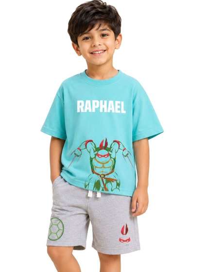Button Bear Boys Printed
                    T-shirt with Shorts