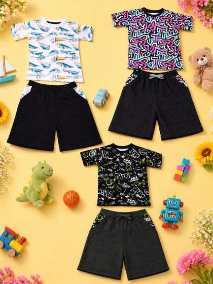 YK Boys Printed T-shirt
                    with Shorts