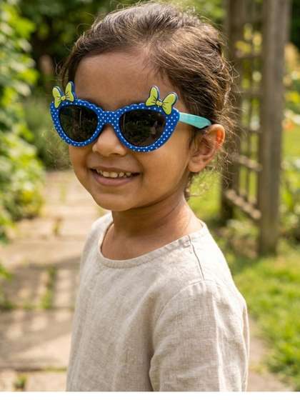 Biglilpeople Unisex Kids
                    Black Lens & Blue Cateye Sunglasses