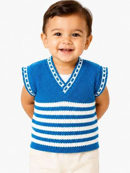 The Creators Unisex Kids
                    Striped Woollen Sweater Vest