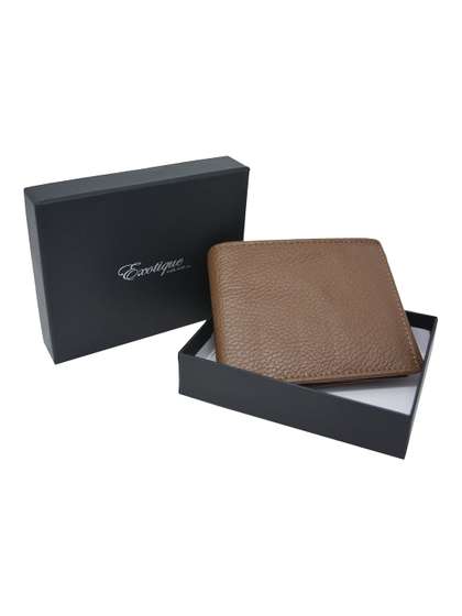 EXOTIQUE Men Textured
                      Leather Two Fold Wallet