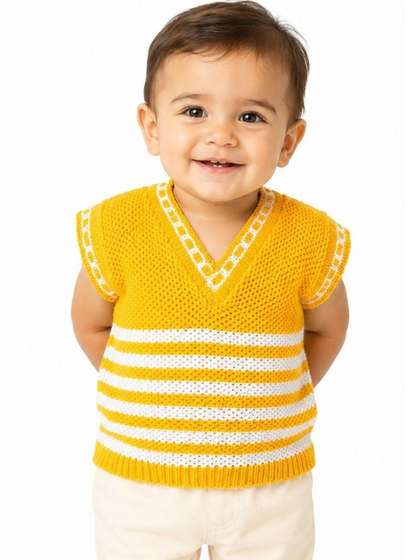 The Creators Unisex Kids
                    Striped Woollen Sweater Vest