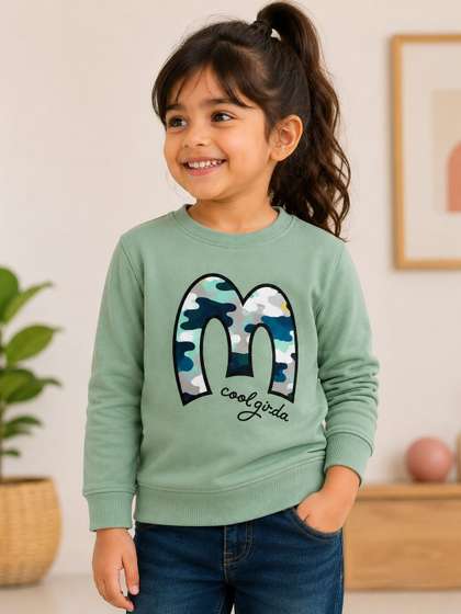 FAVORITE STORE Girls
                      Printed Round Neck Sweatshirt