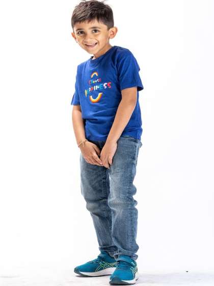 PEPPY THREADS Kids
                    Typography Printed Bamboo T-shirt