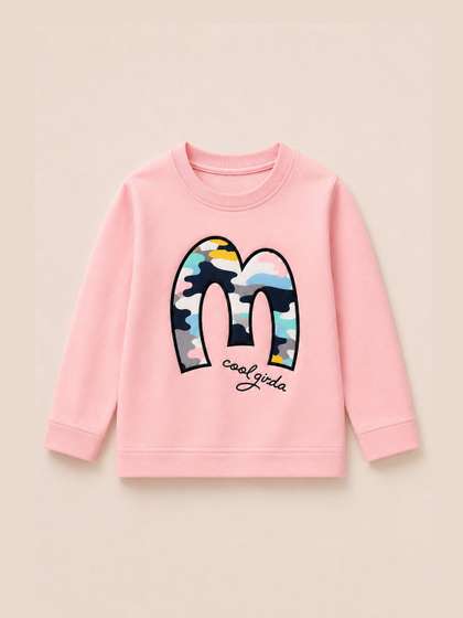 Porpy Girls Typography
                    Printed Pullover Sweatshirt