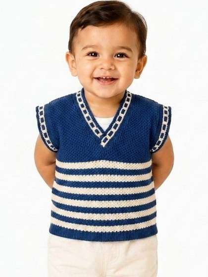 The Creators Unisex Kids
                    Striped Woollen Sweater Vest