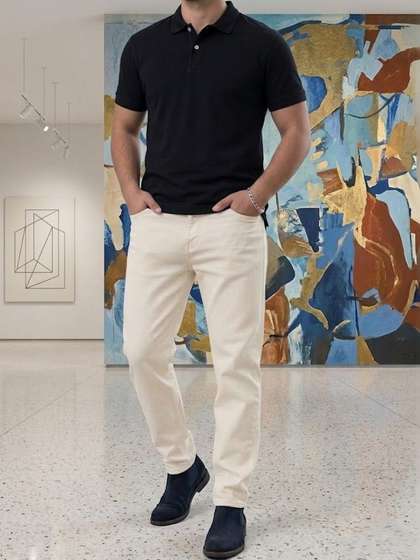 FEBRi Men Mid-Rise
                        Applique Jeans