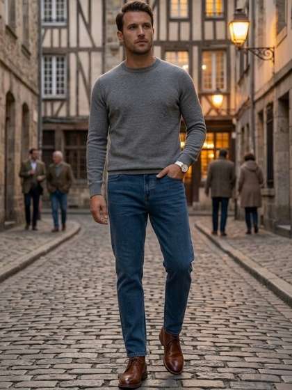 FEBRi Men Mid-Rise
                        Light Fade Applique Jeans