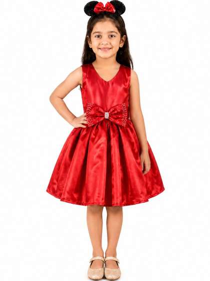 BAESD Girls Embellished
                    Satin Fit & Flare Dress