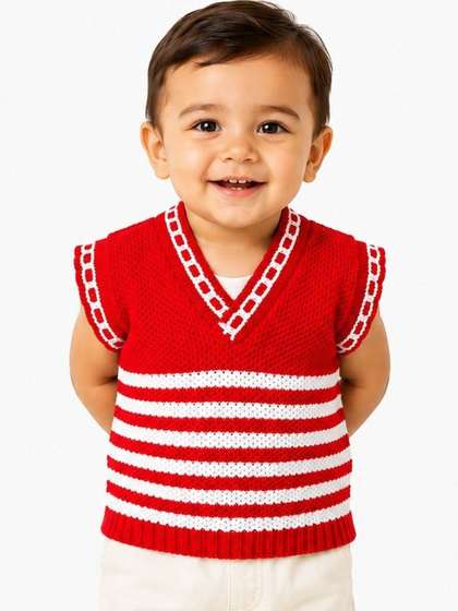 The Creators Unisex Kids
                    Striped Woollen Sweater Vest