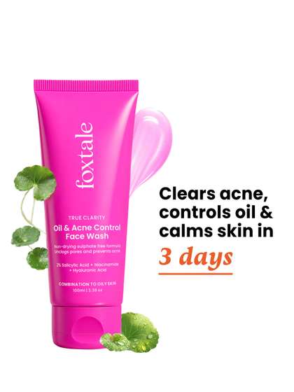 FoxTale True Clarity Oil
                    & Acne Control Face Wash with 2% Sacylic Acid -
                    100ml