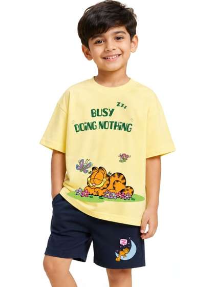 Button Bear Boys Printed
                    T-shirt with Shorts