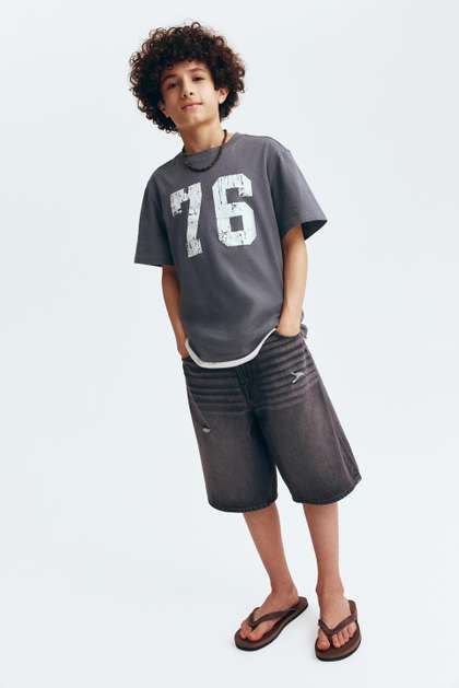 H&M Printed Cotton
                    T-shirt