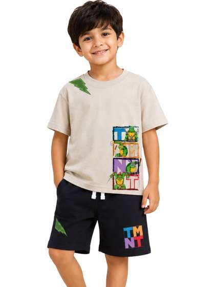 Button Bear Boys Printed
                    T-shirt with Shorts