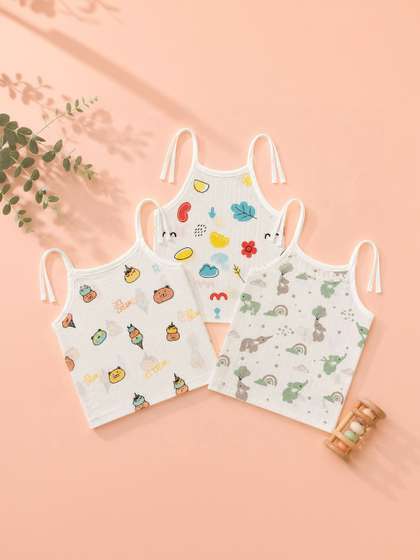 Born Babies Pack of 3
                    Printed Muslin Knot Jabla Innerwear Vests