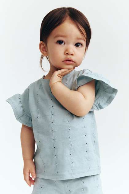 H&M Flutter-sleeved
                    Broderie Anglaise Top