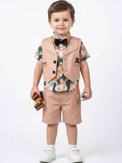 Mr.hero Boys
                            Printed T-shirt and Shirt with Shorts
