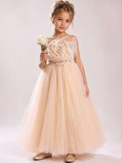 Toy Balloon kids
                      Applique Net Maxi Dress